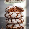 Classic gingerbread crinkle cookies. The top image displays cookies cooling on a wire rack, while the bottom highlights a single cookie on a dark surface with powdered sugar scattered around. Overlay text reads “Classic Gingerbread Crinkle Cookies - Spiced and Snow-Dusted.”
