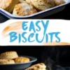 Freshly baked biscuits cooling in a vintage enamel tray, made from an easy biscuit recipe using cold butter for tender layers.